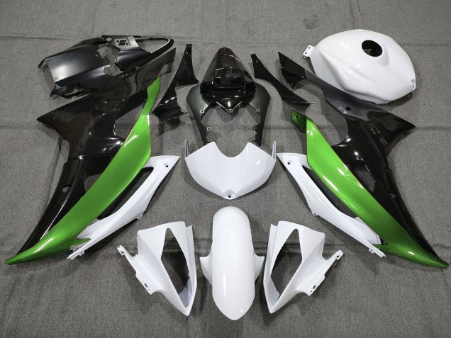 Descuento Carenados Moto Yamaha YZF R6 2008-2016 - Blanco Verde Negro Brillante