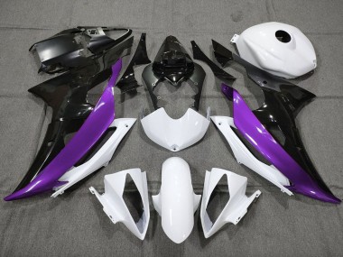 Descuento Carenados Moto Yamaha YZF R6 2008-2016 - Blanco Púrpura Negro Brillante