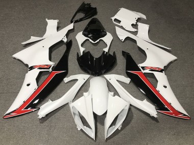Descuento Carenado Moto Yamaha YZF R6 2008-2016 - Blanco Rojo Negro Brillante