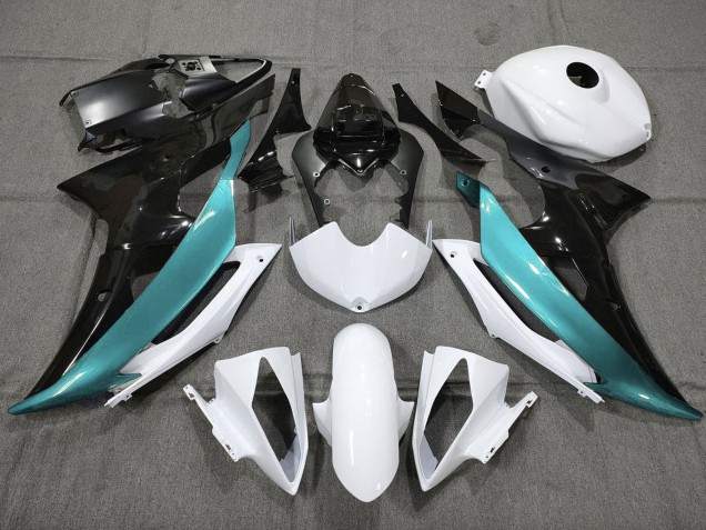 Descuento Carenados Moto Yamaha YZF R6 2008-2016 - Blanco Negro Azul Verdoso