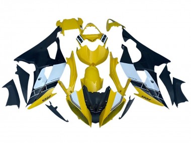 Descuento Carenados Moto Yamaha YZF R6 2008-2016 - Amarillo Blanco Negro Raya