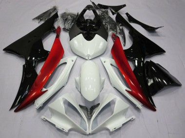 Descuento Carenados Moto Yamaha YZF R6 2008-2016 - Blanco Rojo Negro Brillante