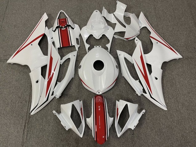 Descuento Carenado Moto Yamaha YZF R6 2008-2016 - Blanco Perla Rojo