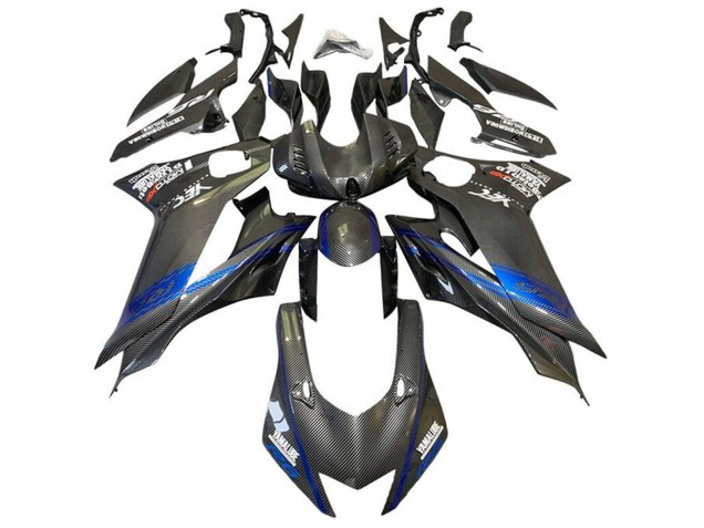 Descuento Carenados Moto Yamaha YZF R6 2017-2023 - Azul Negro Falso FibraCarbono