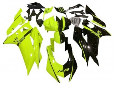 Descuento Carenados Moto Yamaha YZF R6 2017-2023 - Neon Amarillo Negro Brillante Dividir