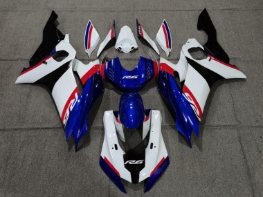 Descuento Carenado Moto Yamaha YZF R6 2017-2023 - Blanco Rojo Azul Negro