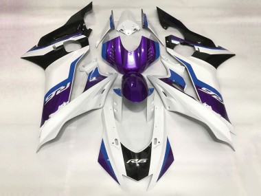 Descuento Carenado Moto Yamaha YZF R6 2017-2023 - Blanco Azul Púrpura Negro