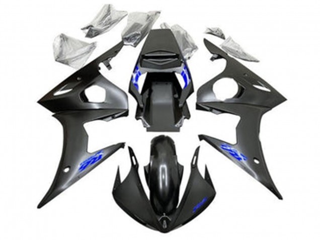 Descuento Carenados Moto Yamaha YZF R6 2005 - Negro Mate Azul