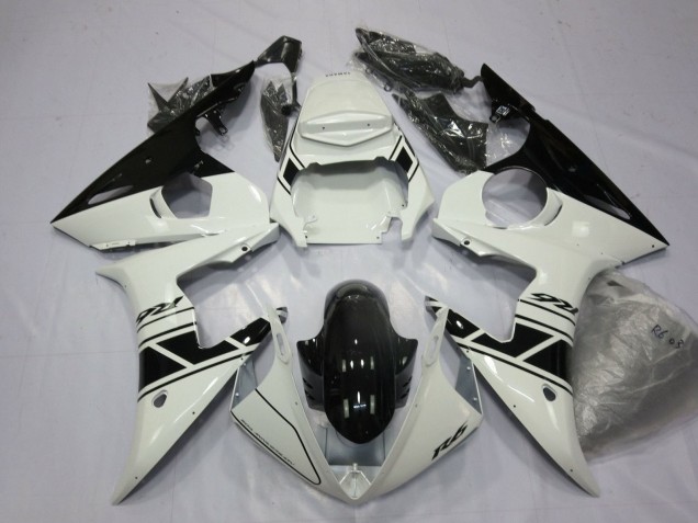 Descuento Carenados Moto Yamaha YZF R6 2003-2004 - Blanco Negro Brillante