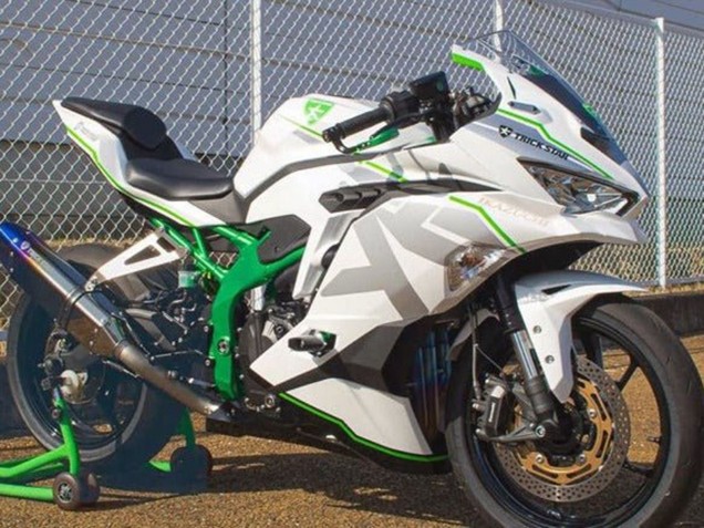 Descuento Carenados Moto Kawasaki ZX4R ZX-4RR 2019-2025 - Blanco Plata Verde