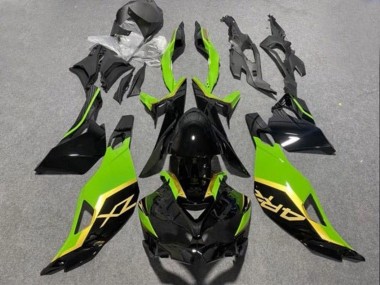 Descuento Carenados Moto Kawasaki ZX4R ZX-4RR 2019-2025 - Negro Brillante Verde Oro