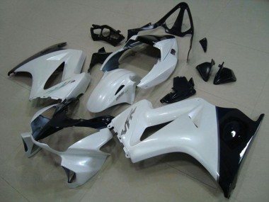 Descuento Carenados Moto Honda VFR 800 2002-2013 - Blanco Negro Brillante Plata Calcomanía