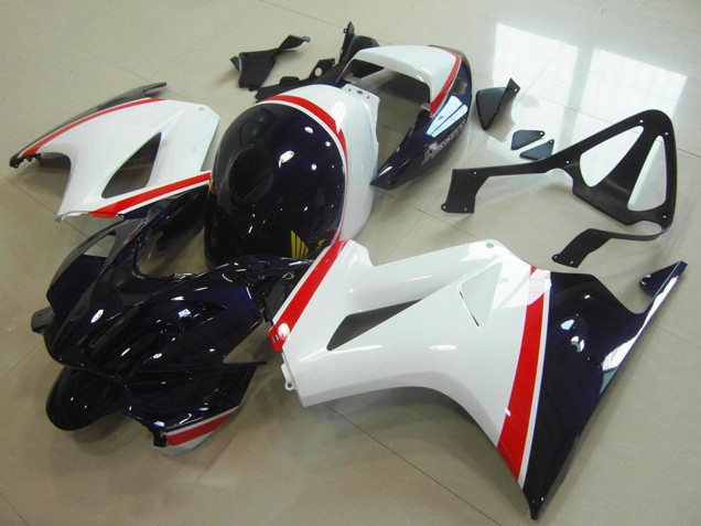 Descuento Carenado Moto Honda VFR 800 2002-2013 - Blanco Rojo Azul Oscuro