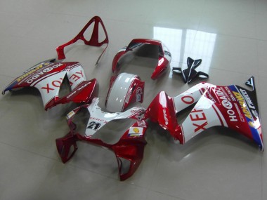 Descuento Carenados Moto Honda VFR 800 2002-2013 - Blanco Rojo Azul Xerox 21