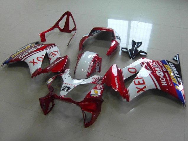 Descuento Carenados Moto Honda VFR 800 2002-2013 - Blanco Rojo Azul Xerox 21