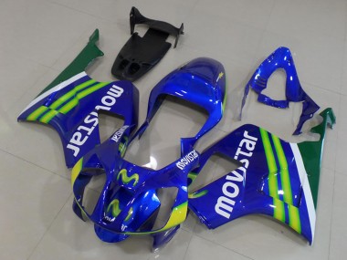 Descuento Carenados Moto Honda VTR1000 2000-2006 - Azul Verde Blanco MoviStar