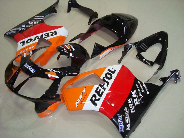 Descuento Carenados Moto Honda VTR1000 2000-2006 - Naranja Blanco Rojo Negro Brillante Repsol