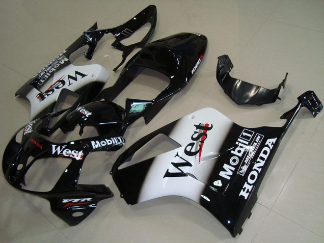Descuento Carenados Moto Honda VTR1000 2000-2006 - Negro Brillante Blanco West