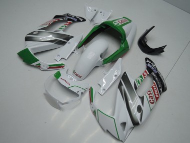 Descuento Carenados Moto Honda VTR1000F 1997-2005 - Blanco Verde Negro Brillante Castrol