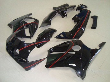 Descuento Carenados Moto Honda CBR250RR MC19 1988-1989 - Negro Brillante Rojo Línea