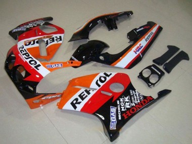 Descuento Carenados Moto Honda CBR250RR MC19 1988-1989 - Naranja Blanco Rojo Negro Brillante Repsol