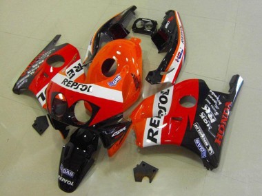 Descuento Carenados Moto Honda CBR250RR MC22 1990-1998 - Naranja Blanco Rojo Negro Brillante HRC Repsol