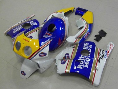 Descuento Carenados Moto Honda CBR250RR MC22 1990-1998 - Blanco Azul Amarillo Rothmans