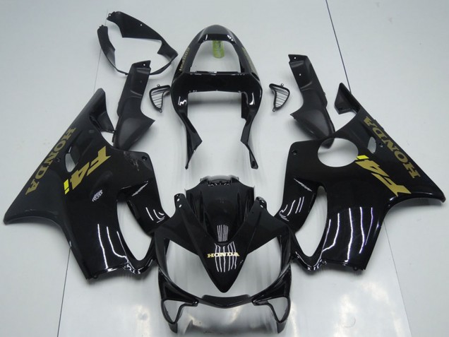 Descuento Carenados Moto Honda CBR600 F4i 2001-2003 - Negro Brillante Oro Calcomanías