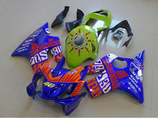 Descuento Carenados Moto Honda CBR600 F4i 2001-2003 - Amarillo Azul Naranja Rossi 46