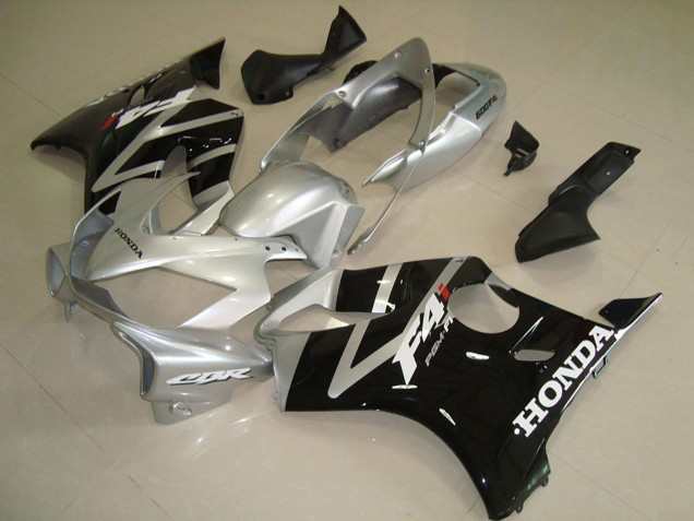 Descuento Carenado Moto Honda CBR600 F4i 2004-2007 - Plata Negro Brillante