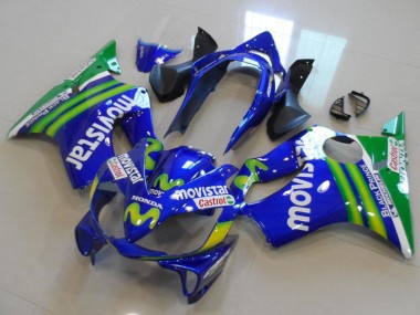 Descuento Carenados Moto Honda CBR600 F4i 2004-2007 - Azul Verde MoviStar Castrol