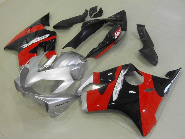 Descuento Carenados Moto Honda CBR600 F4i 2004-2007 - Plata Rojo Negro Brillante