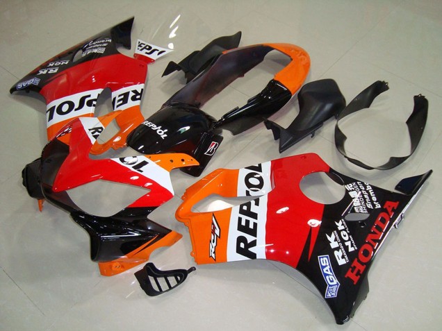 Descuento Carenado Moto Honda CBR600 F4i 2004-2007 - Naranja Blanco Rojo Negro Brillante Repsol