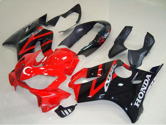 Descuento Kits Carenado Moto Honda CBR600 F4i 2004-2007 - Rojo Negro Brillante
