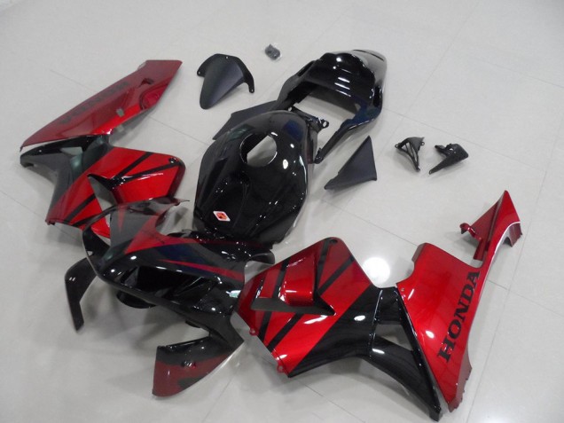 Descuento Carenado Moto Honda CBR600RR 2003-2004 - Rojo Negro Brillante Raya