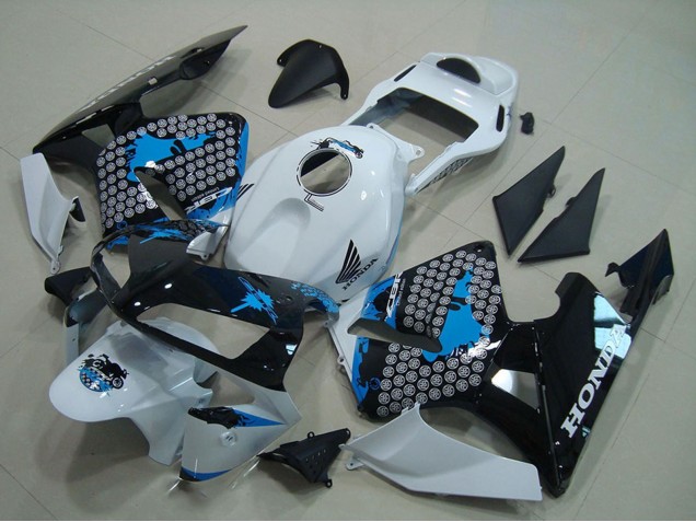 Descuento Carenado Moto Honda CBR600RR 2003-2004 - Blanco Azul Negro Brillante
