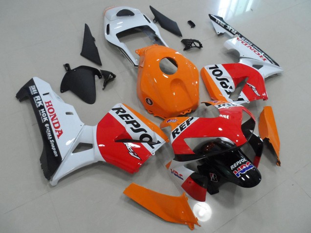 Descuento Carenados Moto Honda CBR600RR 2003-2004 - Naranja Blanco Rojo Negro Brillante Repsol HRC