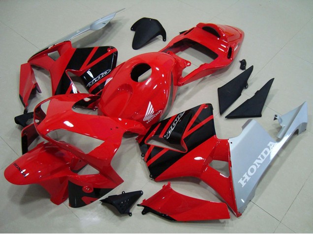 Descuento Carenados Moto Honda CBR600RR 2003-2004 - Rojo Plata Negro Brillante