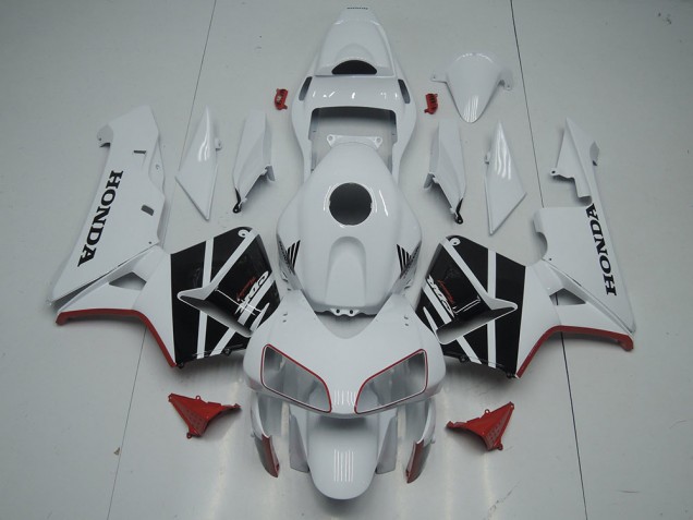 Descuento Carenado Moto Honda CBR600RR 2003-2004 - Blanco Negro Brillante