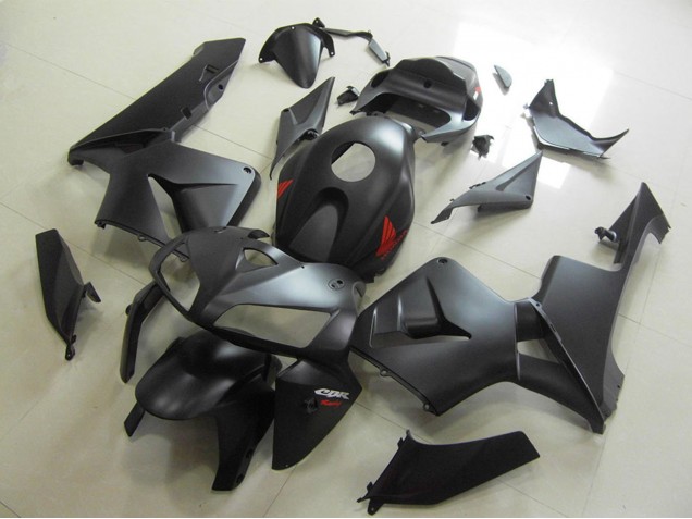 Descuento Carenados Moto Honda CBR600RR 2005-2006 - Negro Mate Rojo Calcomanía