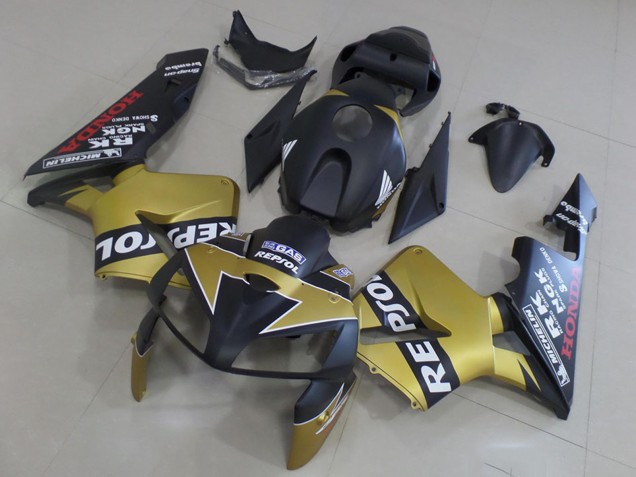 Descuento Carenados Moto Honda CBR600RR 2005-2006 - Negro Mate Oro Repsol