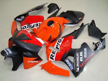 Descuento Carenados Moto Honda CBR600RR 2005-2006 - Naranja Rojo Blanco Negro Mate Repsol Carrera