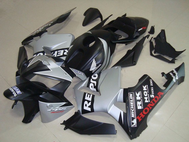 Descuento Carenados Moto Honda CBR600RR 2005-2006 - Negro Mate Plata Repsol