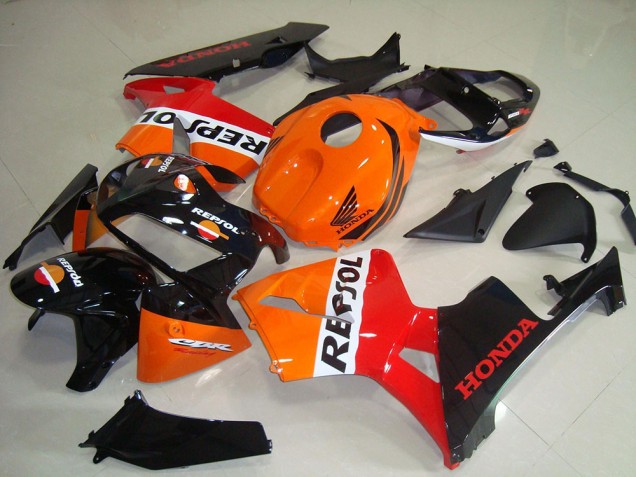 Descuento Kits Carenado Moto Honda CBR600RR 2005-2006 - Naranja Blanco Rojo Negro Brillante Repsol