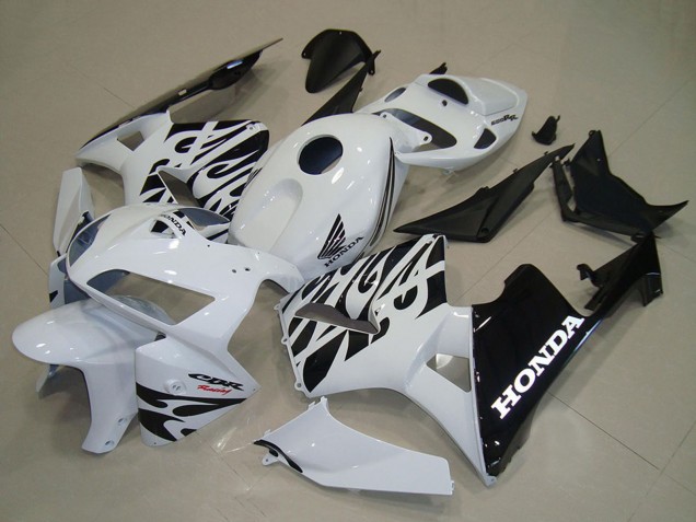 Descuento Carenados Moto Honda CBR600RR 2005-2006 - Blanco Negro Llama