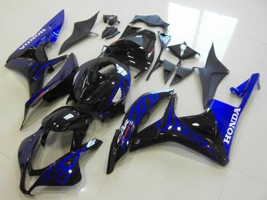 Descuento Carenados Moto Honda CBR600RR 2007-2008 - Negro Brillante Azul Llama