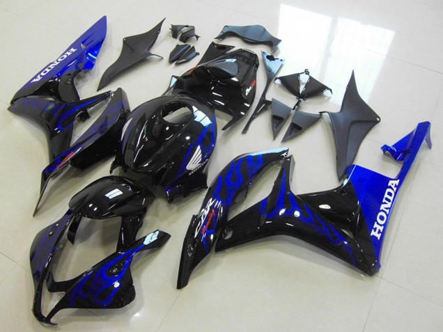 Descuento Carenados Moto Honda CBR600RR 2007-2008 - Negro Brillante Azul Llama