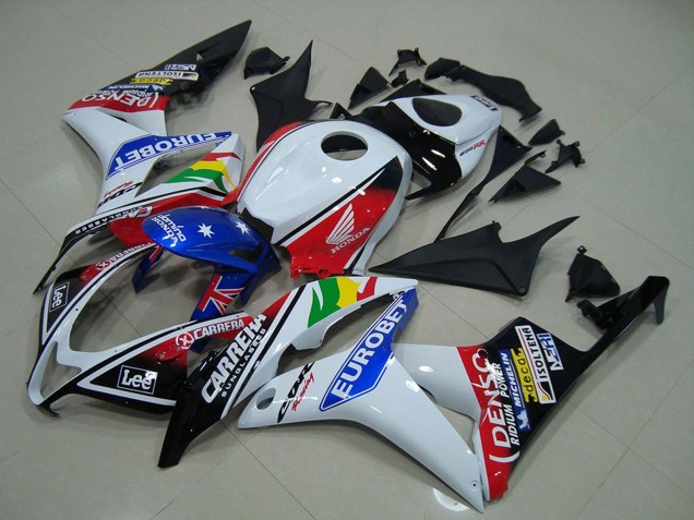 Descuento Carenados Moto Honda CBR600RR 2007-2008 - Blanco Rojo Azul Negro Brillante EuroBet