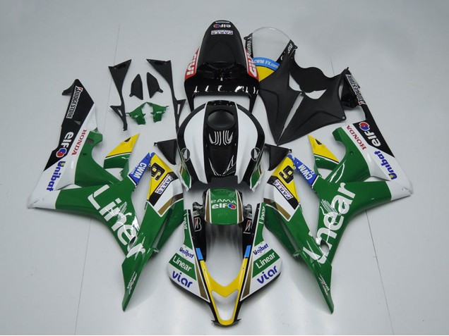 Descuento Carenados Moto Honda CBR600RR 2007-2008 - Verde Blanco Negro Brillante Línear