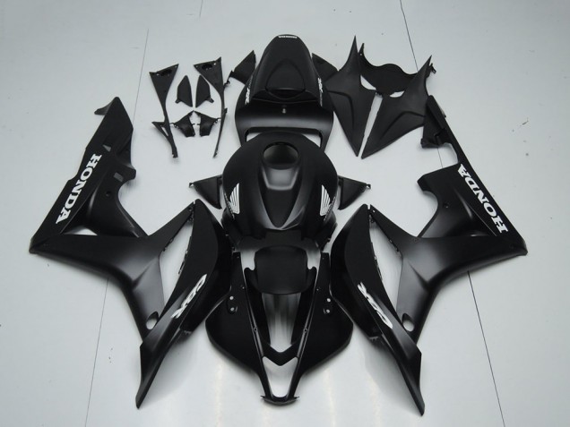 Descuento Carenados Moto Honda CBR600RR 2007-2008 - Negro Mate Blanco Calcomanías